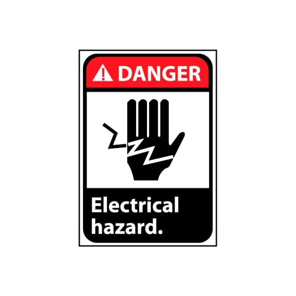 Danger Sign 10x7 Rigid Plastic - Electrical Hazard